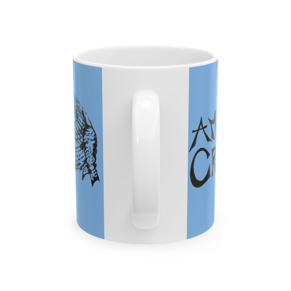 American Crocodile Coffee Mug – Original Hand-Drawn Costa Rica Wildlife Art, Blue Ceramic Cup