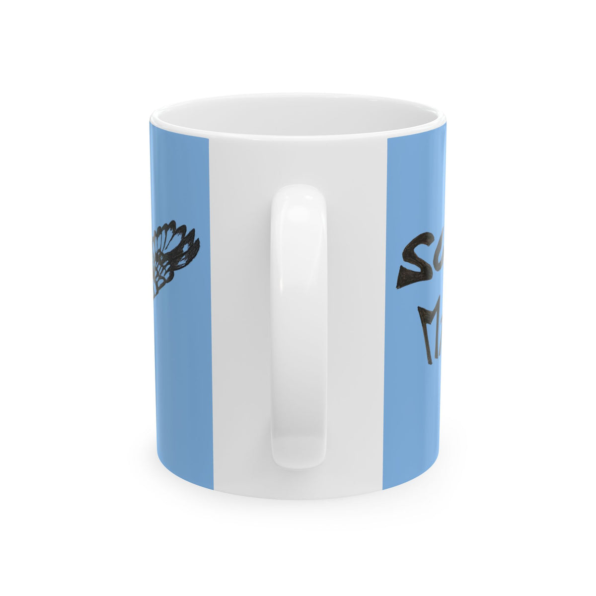 Scarlet Macaw Coffee Mug – Hand-Drawn Costa Rica Wildlife Art, Blue Ceramic Cup