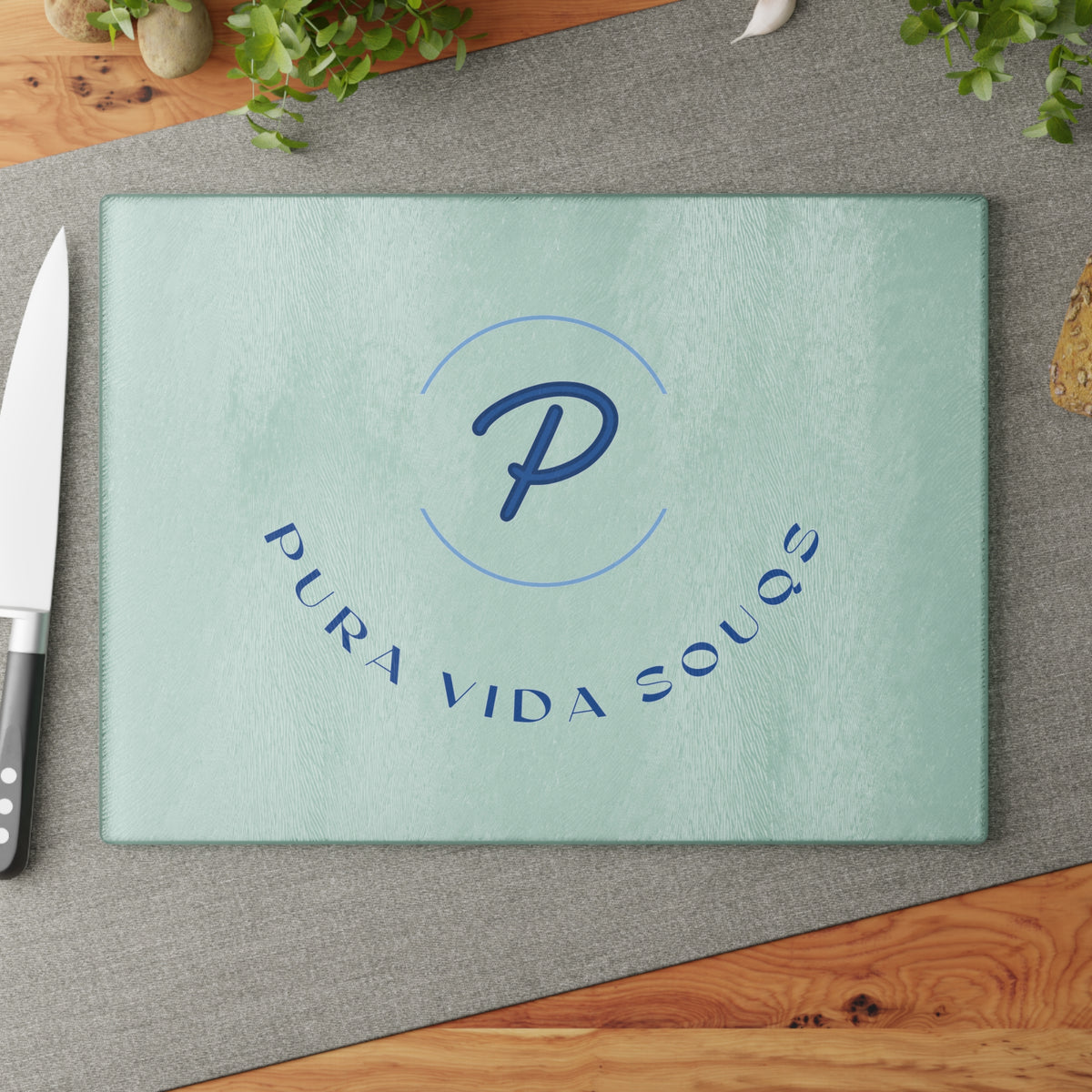 Pura Vida Souqs Glass Cutting Board – Minimalist Kitchen Decor