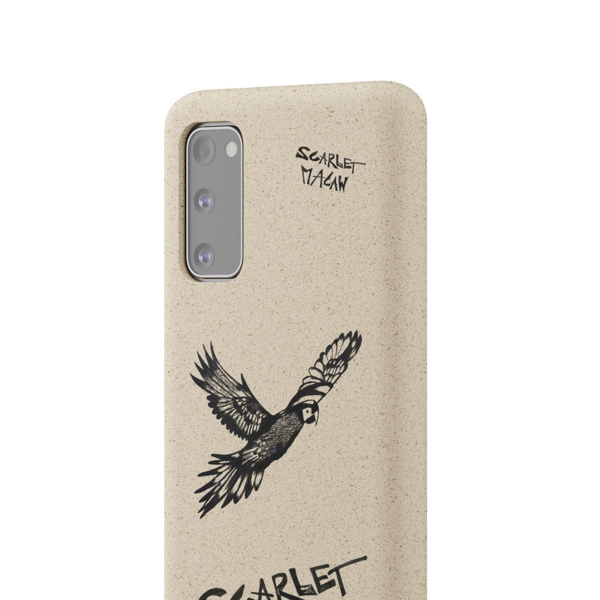 Scarlet Macaw Phone Case – Original Hand-Drawn Costa Rica Wildlife Art for iPhone & Samsung Galaxy
