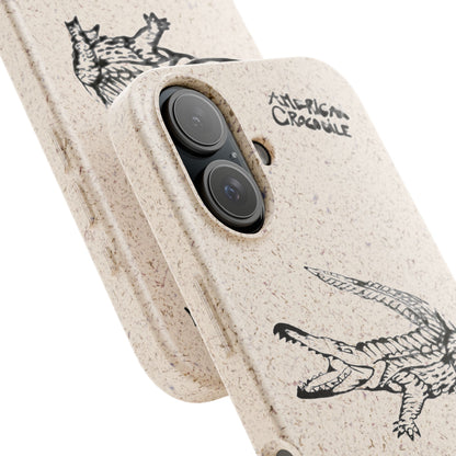 American Crocodile Phone Case – Original Hand-Drawn Costa Rica Wildlife Art for iPhone & Samsung Galaxy