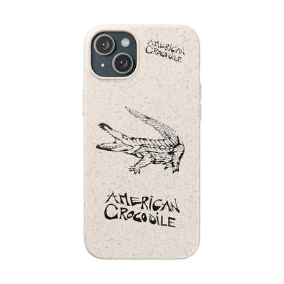 American Crocodile Phone Case – Original Hand-Drawn Costa Rica Wildlife Art for iPhone & Samsung Galaxy