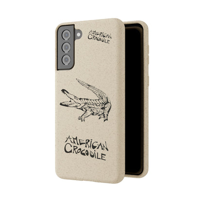 American Crocodile Phone Case – Original Hand-Drawn Costa Rica Wildlife Art for iPhone & Samsung Galaxy