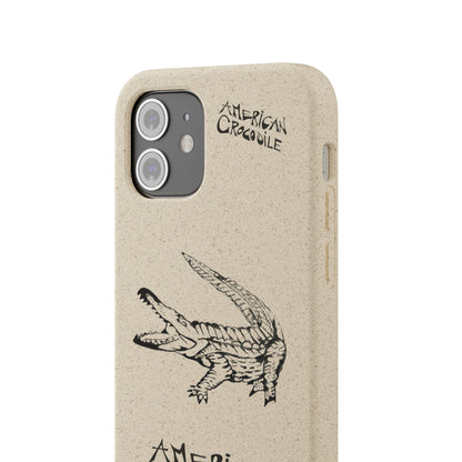 American Crocodile Phone Case – Original Hand-Drawn Costa Rica Wildlife Art for iPhone & Samsung Galaxy