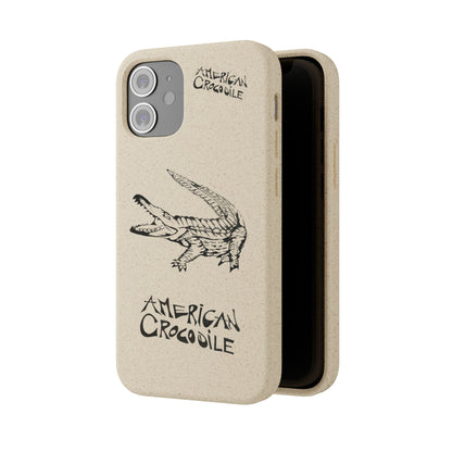 American Crocodile Phone Case – Original Hand-Drawn Costa Rica Wildlife Art for iPhone & Samsung Galaxy
