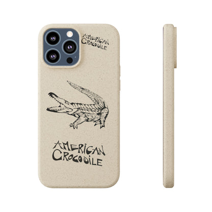American Crocodile Phone Case – Original Hand-Drawn Costa Rica Wildlife Art for iPhone & Samsung Galaxy