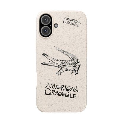 American Crocodile Phone Case – Original Hand-Drawn Costa Rica Wildlife Art for iPhone & Samsung Galaxy