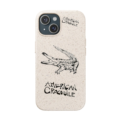 American Crocodile Phone Case – Original Hand-Drawn Costa Rica Wildlife Art for iPhone & Samsung Galaxy