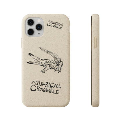 American Crocodile Phone Case – Original Hand-Drawn Costa Rica Wildlife Art for iPhone & Samsung Galaxy