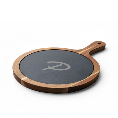 Pura Vida Souqs Acacia Wood & Slate Charcuterie Board – Cheese Serving Set