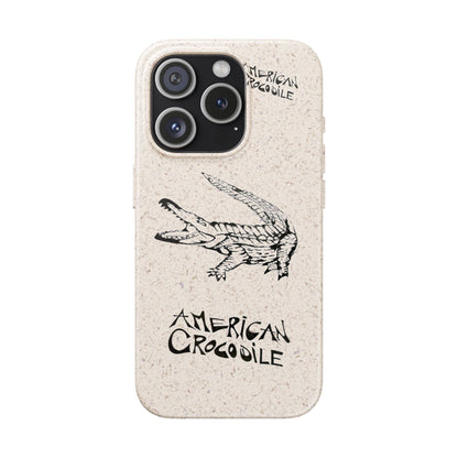 American Crocodile Phone Case – Original Hand-Drawn Costa Rica Wildlife Art for iPhone & Samsung Galaxy