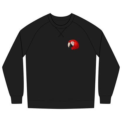 Scarlet Macaw Organic Cotton Sweatshirt | Costa Rica Wildlife