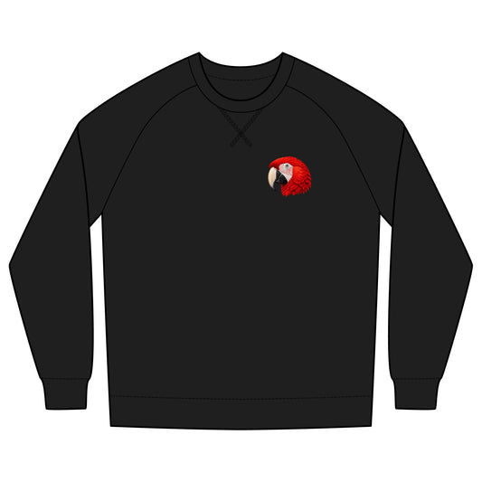 Scarlet Macaw Organic Cotton Sweatshirt | Costa Rica Wildlife
