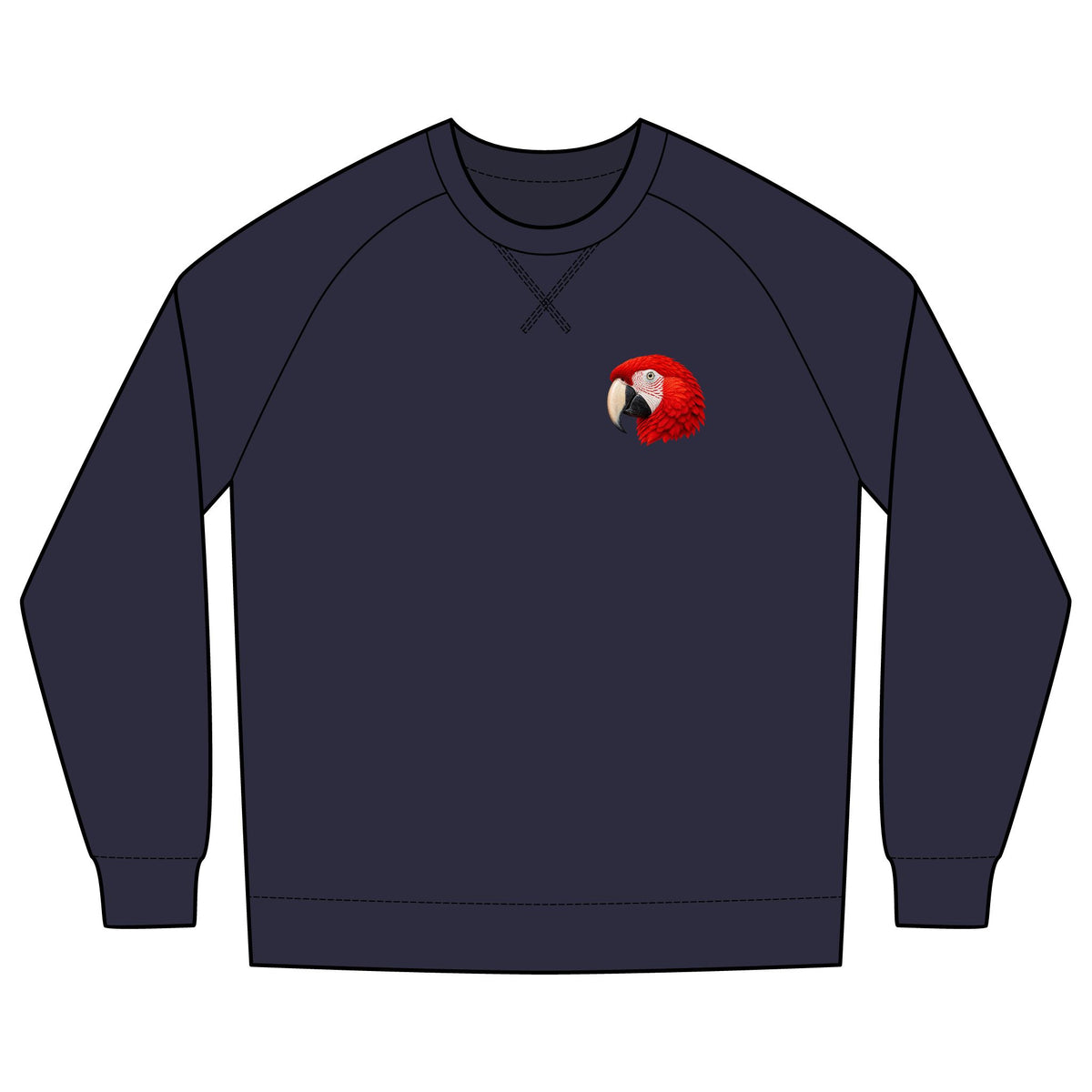 Scarlet Macaw Organic Cotton Sweatshirt | Costa Rica Wildlife