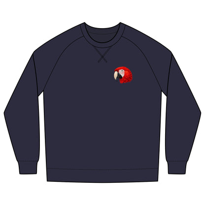 Scarlet Macaw Organic Cotton Sweatshirt | Costa Rica Wildlife