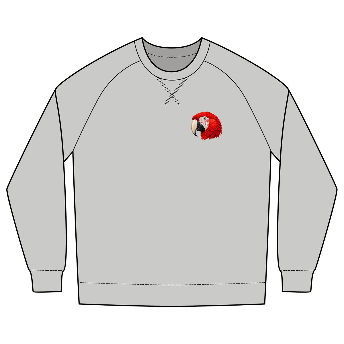 Scarlet Macaw Organic Cotton Sweatshirt | Costa Rica Wildlife