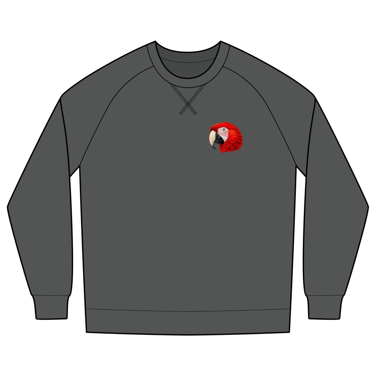 Scarlet Macaw Organic Cotton Sweatshirt | Costa Rica Wildlife