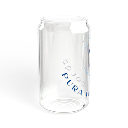 Pura Vida Souqs Sipper Glass – Reusable Drinking Glass with Bamboo Lid & Straw