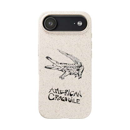 American Crocodile Phone Case – Original Hand-Drawn Costa Rica Wildlife Art for iPhone & Samsung Galaxy