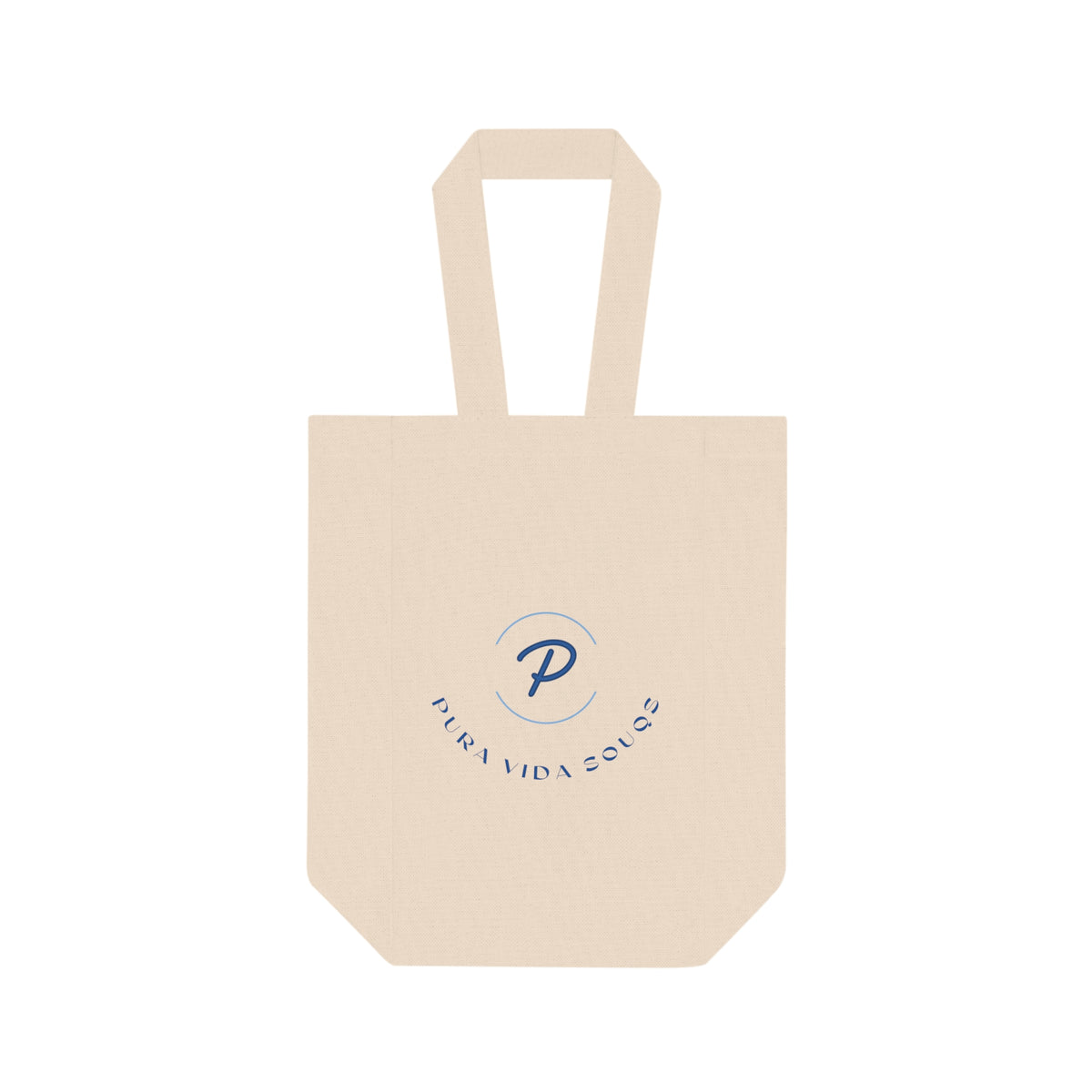 Pura Vida Souqs Double Wine Tote Bag – Reusable Cotton Canvas Wine Carrier