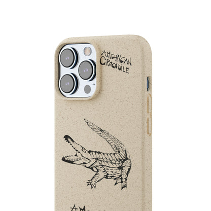 American Crocodile Phone Case – Original Hand-Drawn Costa Rica Wildlife Art for iPhone & Samsung Galaxy
