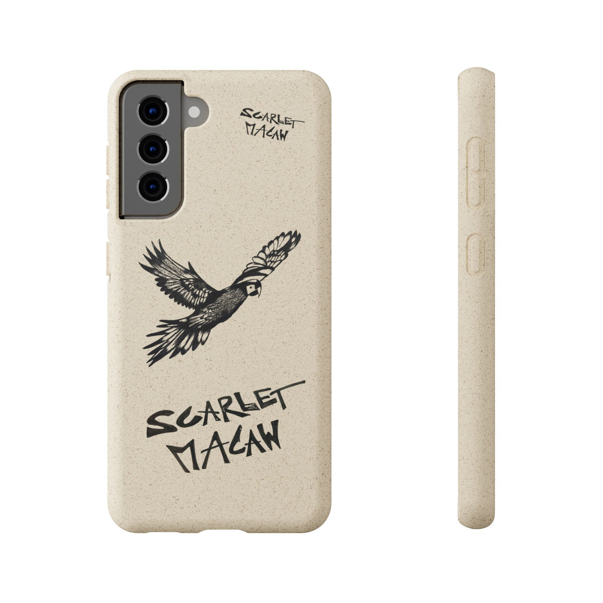 Scarlet Macaw Phone Case – Original Hand-Drawn Costa Rica Wildlife Art for iPhone & Samsung Galaxy