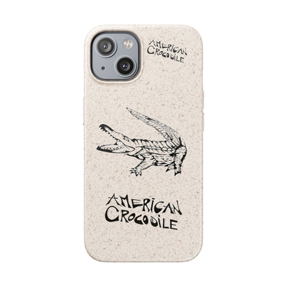 American Crocodile Phone Case – Original Hand-Drawn Costa Rica Wildlife Art for iPhone & Samsung Galaxy
