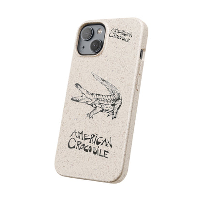 American Crocodile Phone Case – Original Hand-Drawn Costa Rica Wildlife Art for iPhone & Samsung Galaxy