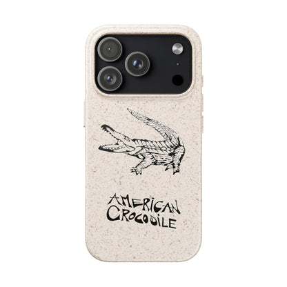 American Crocodile Phone Case – Original Hand-Drawn Costa Rica Wildlife Art for iPhone & Samsung Galaxy