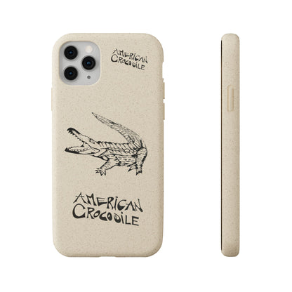 American Crocodile Phone Case – Original Hand-Drawn Costa Rica Wildlife Art for iPhone & Samsung Galaxy