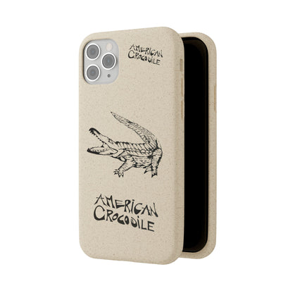 American Crocodile Phone Case – Original Hand-Drawn Costa Rica Wildlife Art for iPhone & Samsung Galaxy
