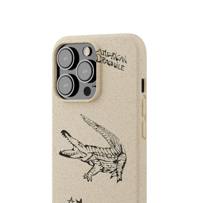 American Crocodile Phone Case – Original Hand-Drawn Costa Rica Wildlife Art for iPhone & Samsung Galaxy