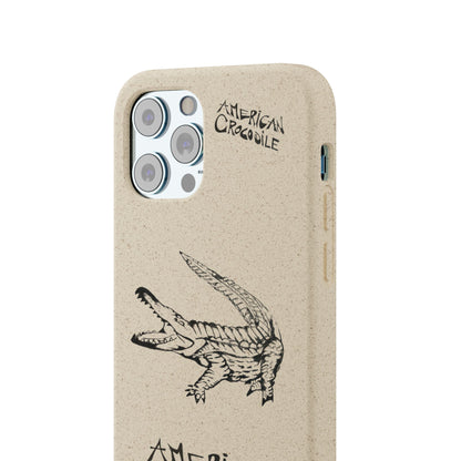 American Crocodile Phone Case – Original Hand-Drawn Costa Rica Wildlife Art for iPhone & Samsung Galaxy