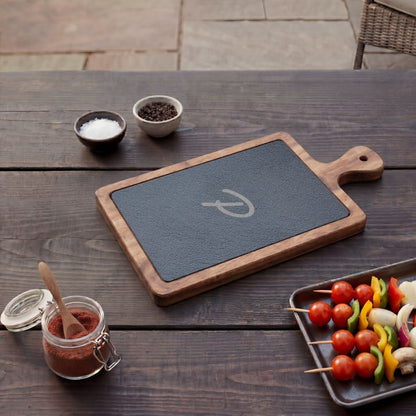 Pura Vida Souqs Acacia Wood & Slate Charcuterie Board – Cheese Serving Set