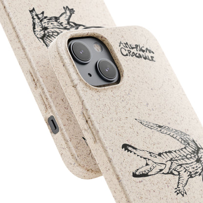 American Crocodile Phone Case – Original Hand-Drawn Costa Rica Wildlife Art for iPhone & Samsung Galaxy