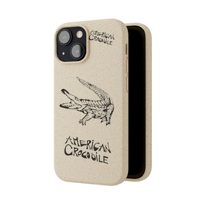 American Crocodile Phone Case – Original Hand-Drawn Costa Rica Wildlife Art for iPhone & Samsung Galaxy