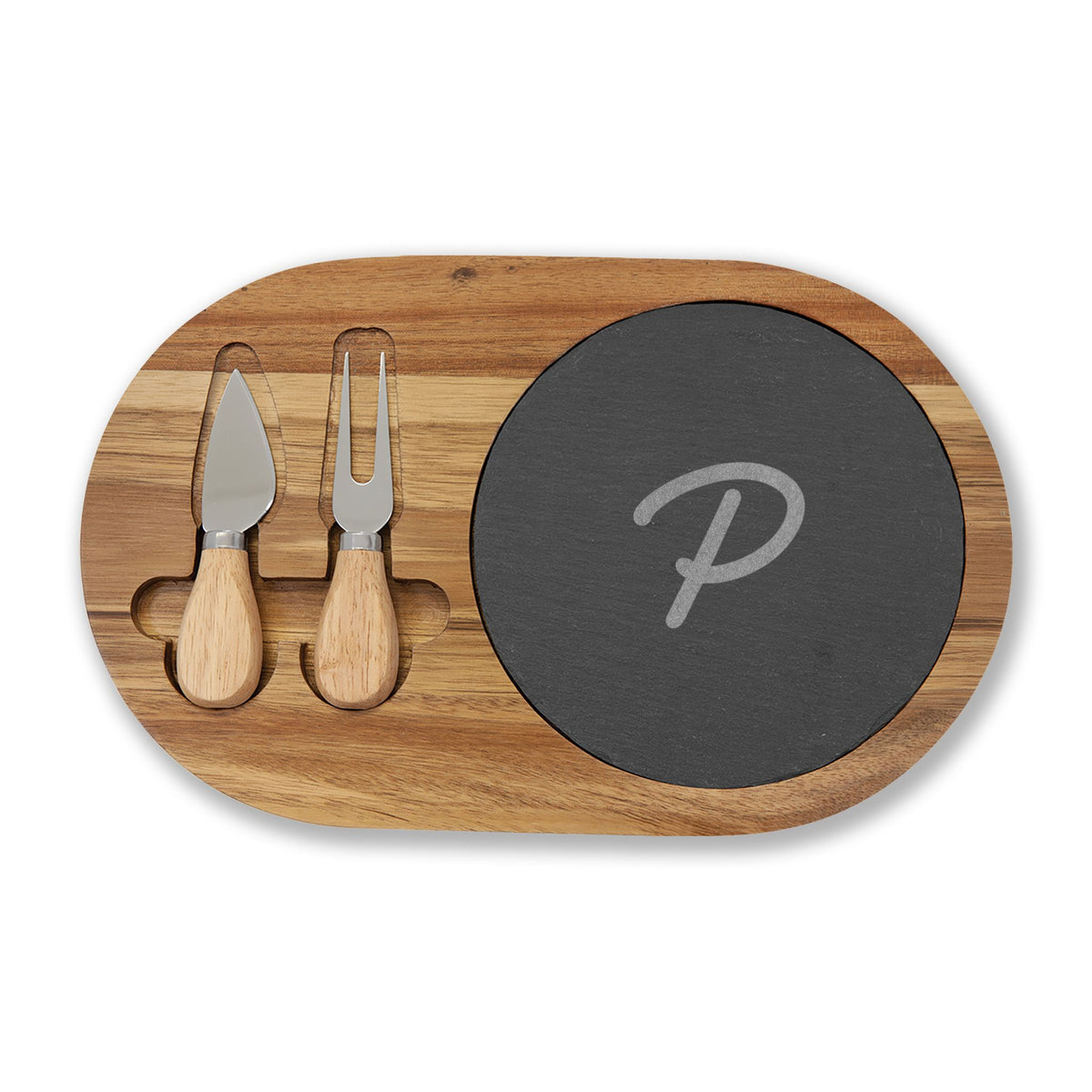 Pura Vida Souqs Acacia Wood & Slate Charcuterie Board – Cheese Serving Set