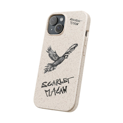 Scarlet Macaw Phone Case – Original Hand-Drawn Costa Rica Wildlife Art for iPhone & Samsung Galaxy