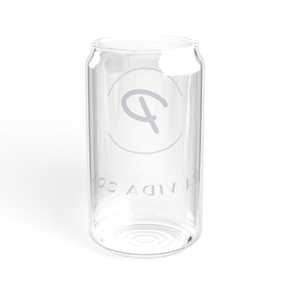 Pura Vida Souqs Sipper Glass – Reusable Drinking Glass with Bamboo Lid & Straw
