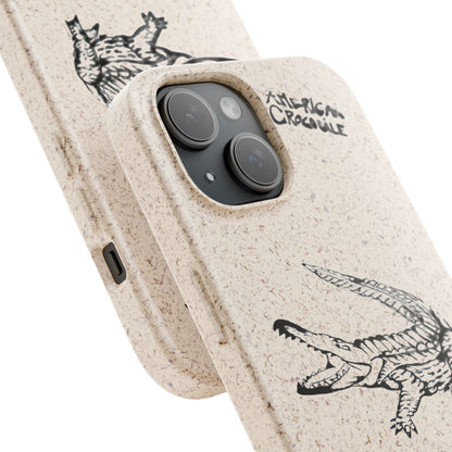 American Crocodile Phone Case – Original Hand-Drawn Costa Rica Wildlife Art for iPhone & Samsung Galaxy