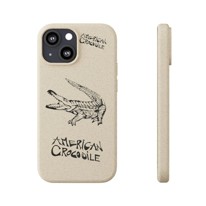 American Crocodile Phone Case – Original Hand-Drawn Costa Rica Wildlife Art for iPhone & Samsung Galaxy