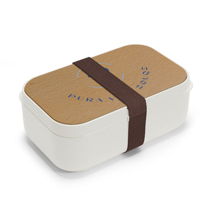 Pura Vida Souqs Bento Lunch Box – Reusable Lunch Container with Wooden Lid