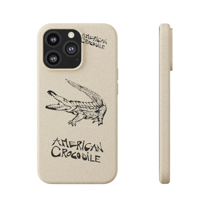 American Crocodile Phone Case – Original Hand-Drawn Costa Rica Wildlife Art for iPhone & Samsung Galaxy