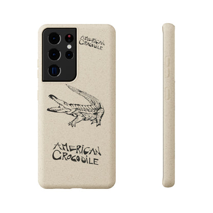 American Crocodile Phone Case – Original Hand-Drawn Costa Rica Wildlife Art for iPhone & Samsung Galaxy