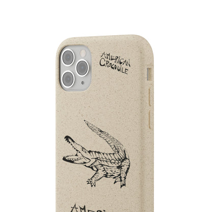 American Crocodile Phone Case – Original Hand-Drawn Costa Rica Wildlife Art for iPhone & Samsung Galaxy