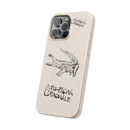 American Crocodile Phone Case – Original Hand-Drawn Costa Rica Wildlife Art for iPhone & Samsung Galaxy