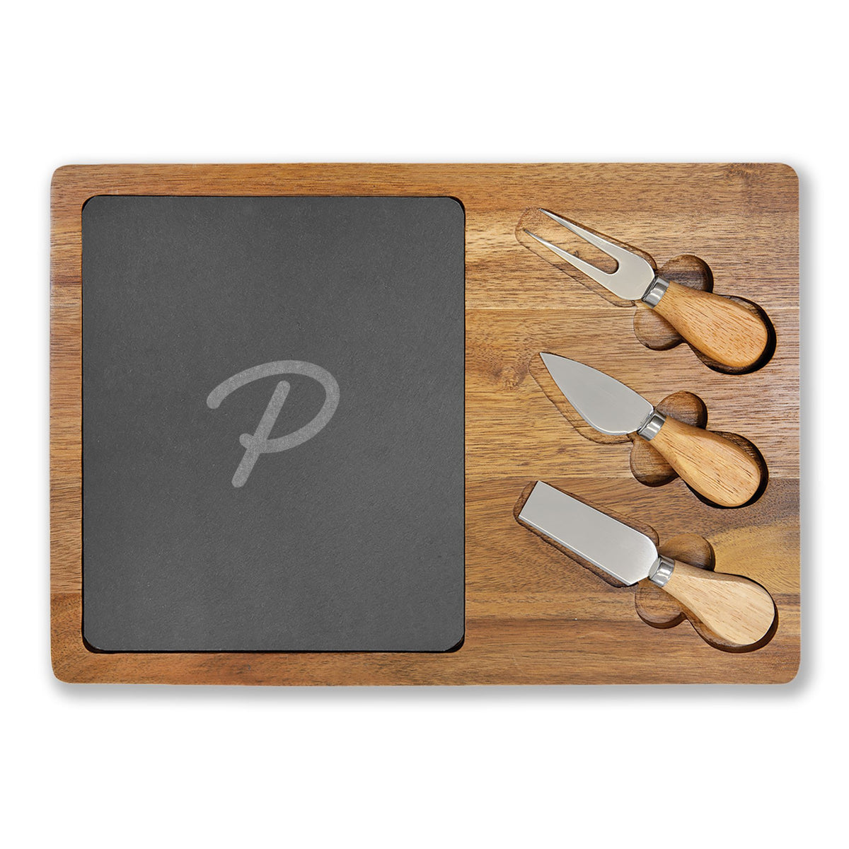 Pura Vida Souqs Acacia Wood & Slate Charcuterie Board – Cheese Serving Set