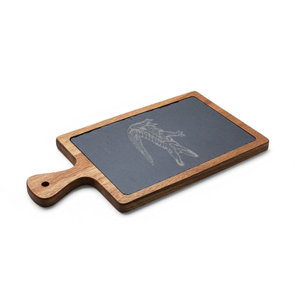 American Crocodile Engraved Acacia Wood Charcuterie Board with Cheese Tools – Costa Rica Wildlife