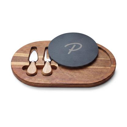 Pura Vida Souqs Acacia Wood & Slate Charcuterie Board – Cheese Serving Set
