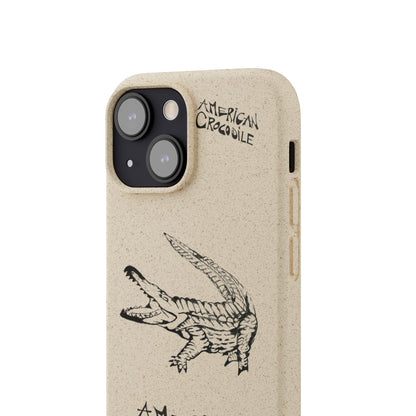 American Crocodile Phone Case – Original Hand-Drawn Costa Rica Wildlife Art for iPhone & Samsung Galaxy